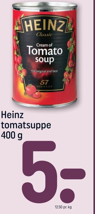 REMA 1000 Heinz tomatsuppe 400 g tilbud