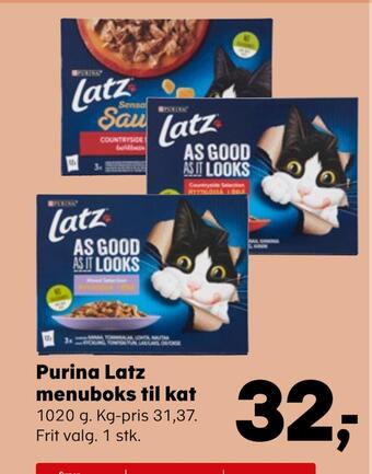 Kvickly Purina latz menuboks til kat tilbud