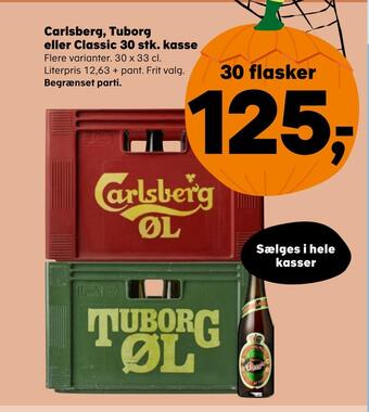 SuperBrugsen Carlsberg, tuborg eller classic 30 stk. kasse tilbud