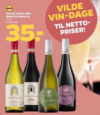Netto Secret cellar eller banrock reserve tilbud