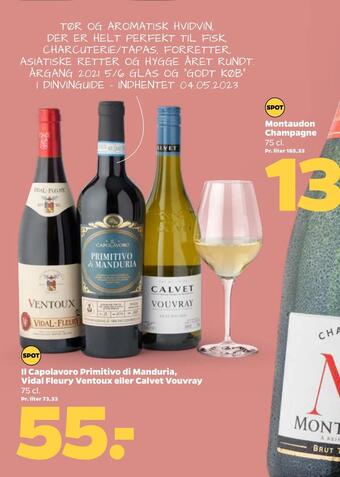 Netto Il capolavoro primitivo di manduria, vidal fleury ventoux eller calvet vouvray tilbud