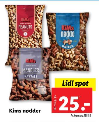 Lidl Kims nødder tilbud