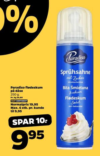 Paradiso flødeskum på dåse