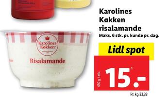 Lidl Karolines køkken risalamande tilbud