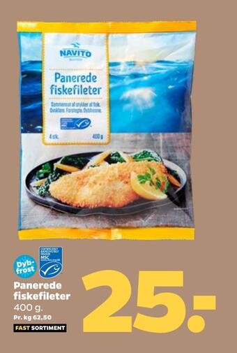 Panerede fiskefileter