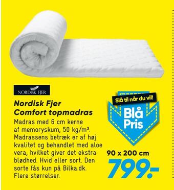 Bilka Nordisk fjer comfort topmadras tilbud