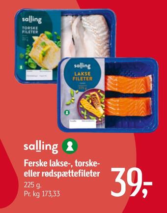 Føtex Ferske lakse-, torske- eller rødspættefileter tilbud