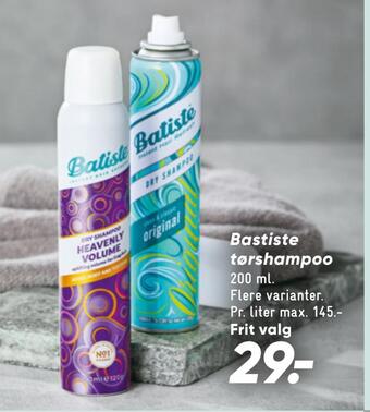 Bilka Bastiste tørshampoo tilbud