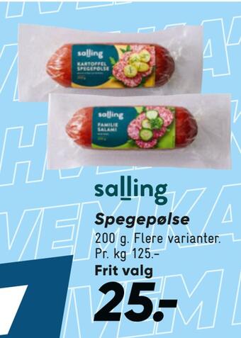 Bilka Spegepølse tilbud