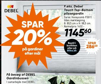 Bilka Debel touch top-bottom plissegardin tilbud