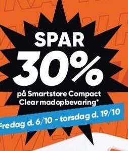 Bilka Spar 30% på smartstore compact clear madopbevaring tilbud