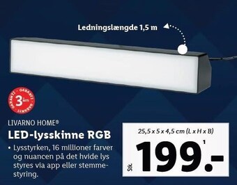 Lidl Livarno home led-lysskinne rgb tilbud