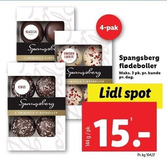 Lidl Spangsberg flødeboller 144 g tilbud