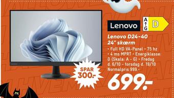 Bilka Lenovo d24-40 24 skærm tilbud