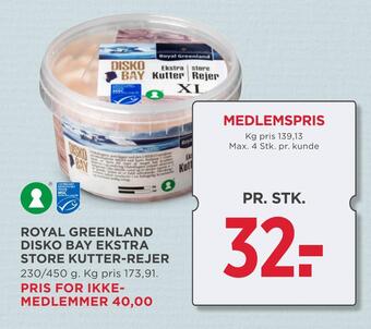 MENY Royal greenland disko bay ekstra store kutter-rejer tilbud
