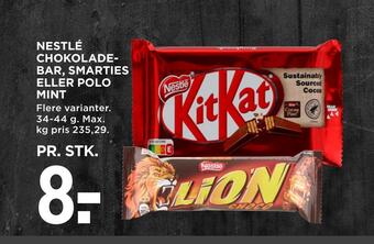MENY Nestlé chokolade- bar, smarties eller polo mint tilbud