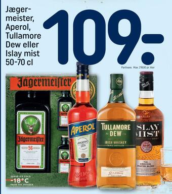 REMA 1000 Jægermeister, aperol, tullamore dew eller islay mist tilbud