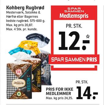 SPAR Kohberg rugbrød tilbud