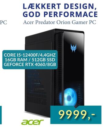 EDB Center Acer predator orion gamer pc tilbud