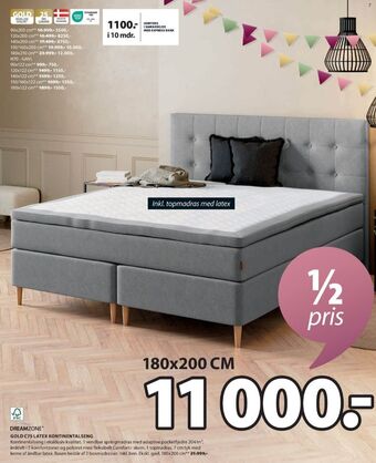 JYSK Dreamzone kontinentalseng tilbud