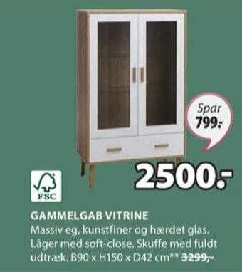 JYSK Ukendt vitrineskab tilbud