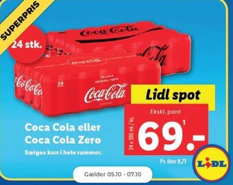 Netto Coca Cola eller Coca Cola Zero tilbud