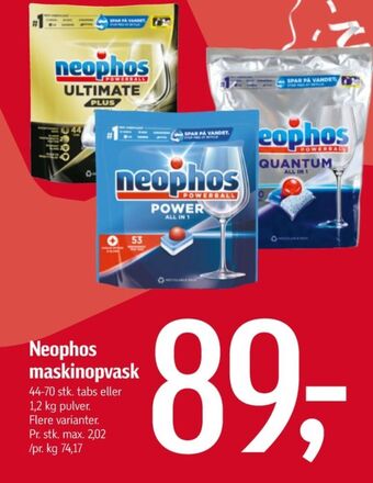 Føtex Neophos maskinopvask-tabs tilbud