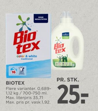 MENY Biotex vaskepulver tilbud