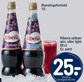 REMA 1000 Ribena solbær alm. eller light tilbud