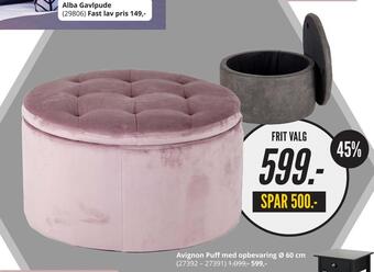 Avignon puff med opbevaring ø 60 cm