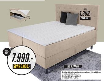 My Home Småland diplomat kontinentalseng 180 x 200 cm tilbud