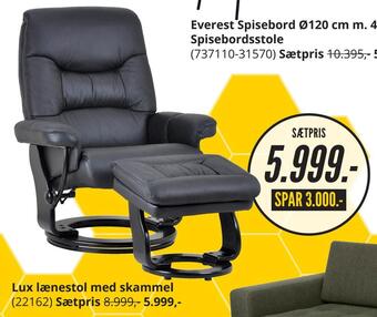 Lux lænestol med skammel