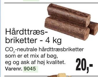 Harald Nyborg Hårdttræs briketter - 4 kg tilbud
