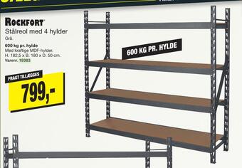 Harald Nyborg Stålreol med 4 hylder tilbud