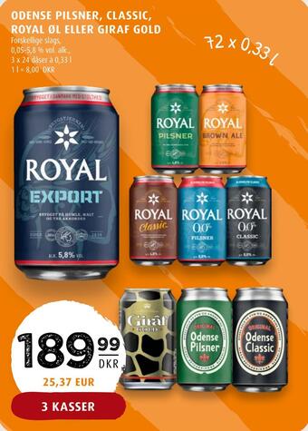 Scandinavian Park Odense pilsner, classic, royal øl eller giraf gold tilbud