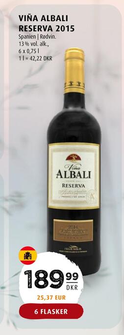 Scandinavian Park Viña albali reserva 2015 tilbud
