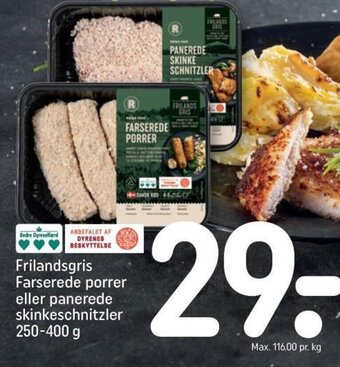 Frilandsgris Farserede porrer eller panerede skinkeschnitzler 250-400 g