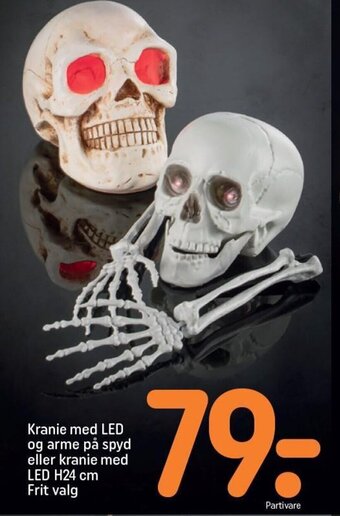 REMA 1000 Kranie med LED og arme på spyd eller kranie med LED H24 cm Frit valg tilbud