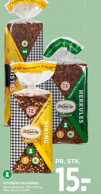 MENY KOHBERG RUGBRØD tilbud