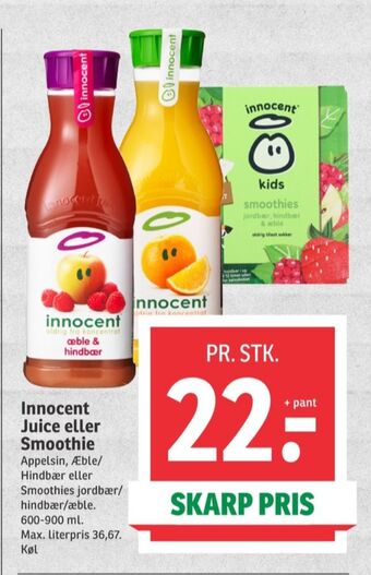 SPAR Innocent æblejuice, hindbær tilbud