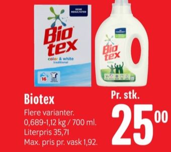 Min Købmand Biotex vaskepulver tilbud