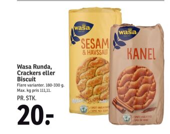 SPAR Wasa knækbrød tilbud