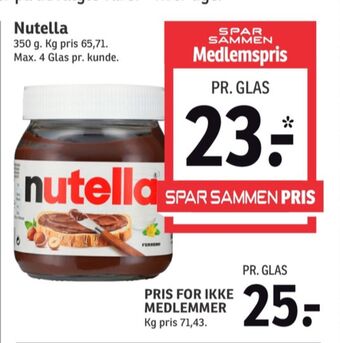 SPAR Nutella smørepålæg tilbud