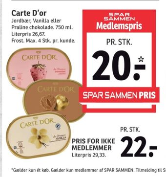 SPAR Carte d'or is tilbud