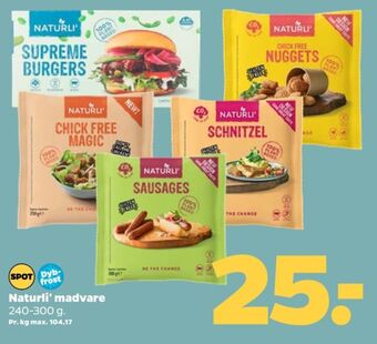 Netto Naturli' vegetarburgere tilbud