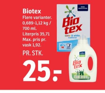 SPAR Biotex vaskepulver tilbud