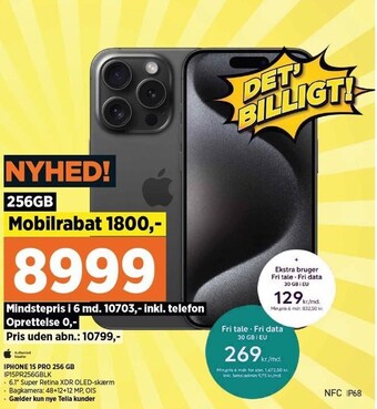 Power Iphone 15 pro 256 gb tilbud