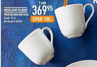 Imerco Hvid halvblonde krus tilbud