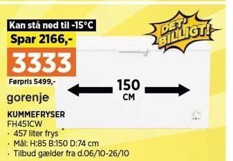 Power Gorenje kummefryser tilbud