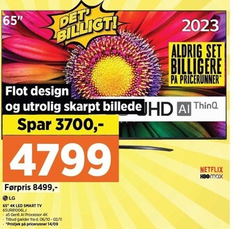 Power 65'' 4k led smart tv tilbud